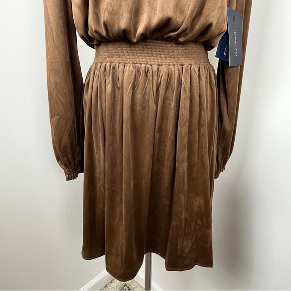 Tommy Hilfiger Faux Vegan Suede Dress. #567 Brown Size 6 NWT - Picture 6 of 11